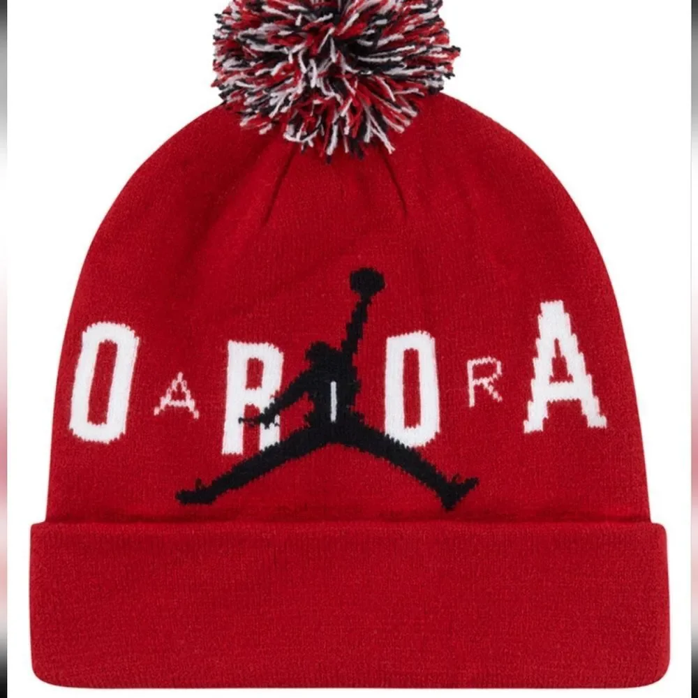 Jordan‎ Pom Beanie & Glove Set- Red/Black